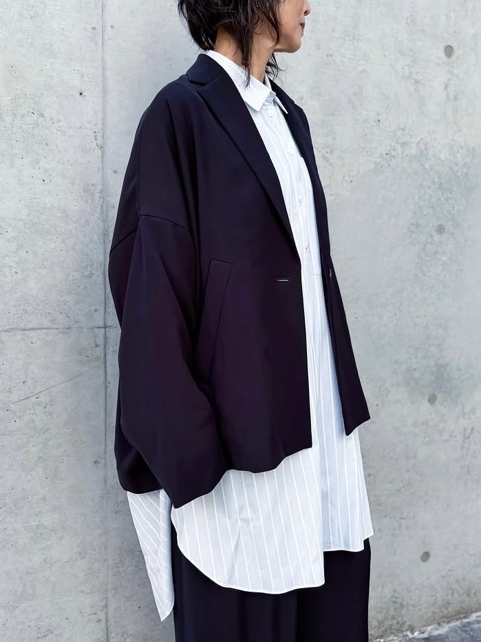 ENFÖLD / WIDE BOX TAILORED-JACKET / D.NAVY / 300JS230-0071