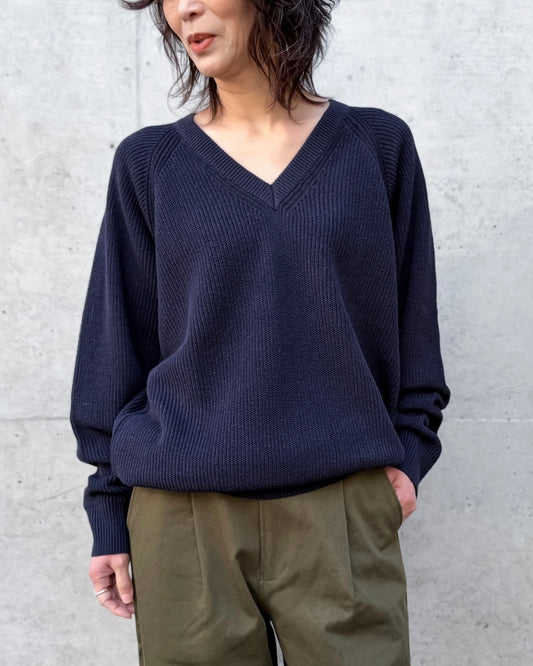 THE SHINZONE / C/L V-NECK KNIT PULLOVER / NAVY / 26SMSNI05