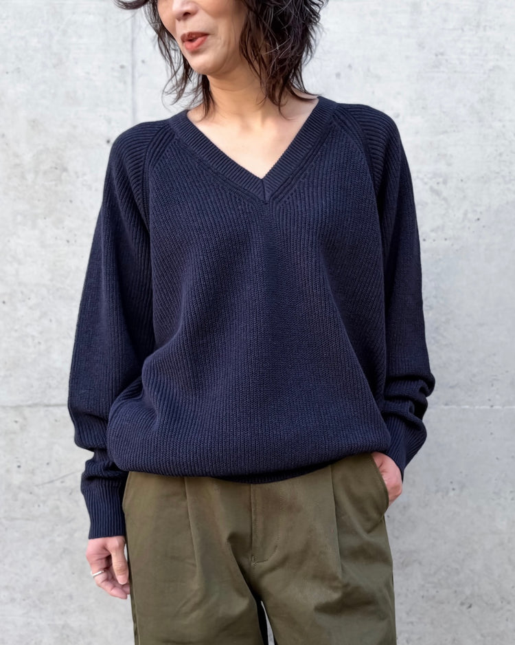 THE SHINZONE / C/L V-NECK KNIT PULLOVER / NAVY / 26SMSNI05