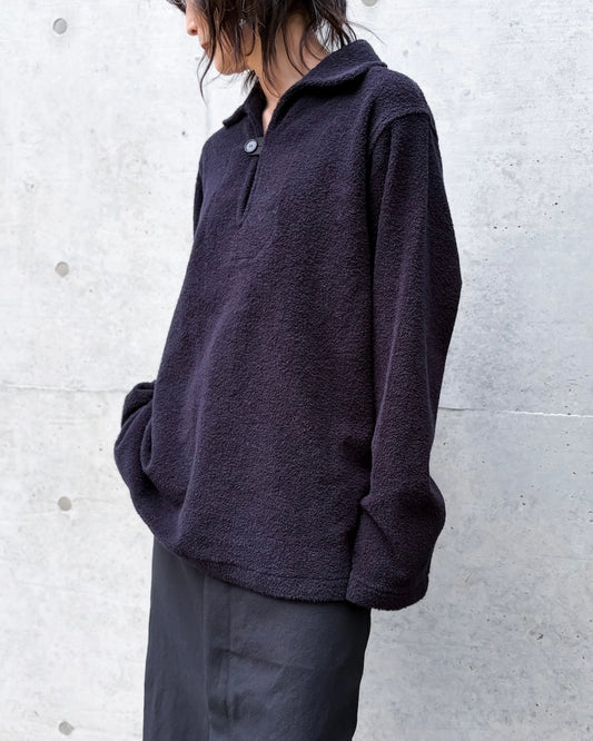 AURALEE / COTTON NYLON PILE PULLOVER SHIRTS / NAVY / A26SP03DP