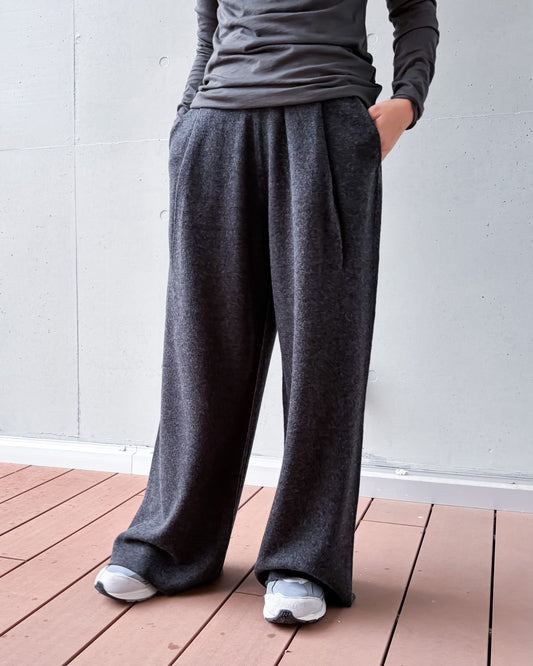 WALANCE / MERINO WOOL WIDE PANTS / CHARCOAL / 3263-006