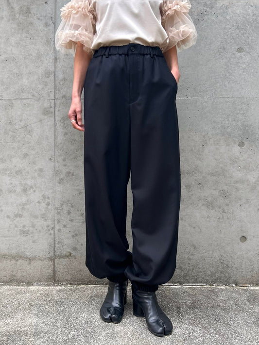 noir kei ninomiya / ウールギャバウエストゴムパンツ / 3Q-P006