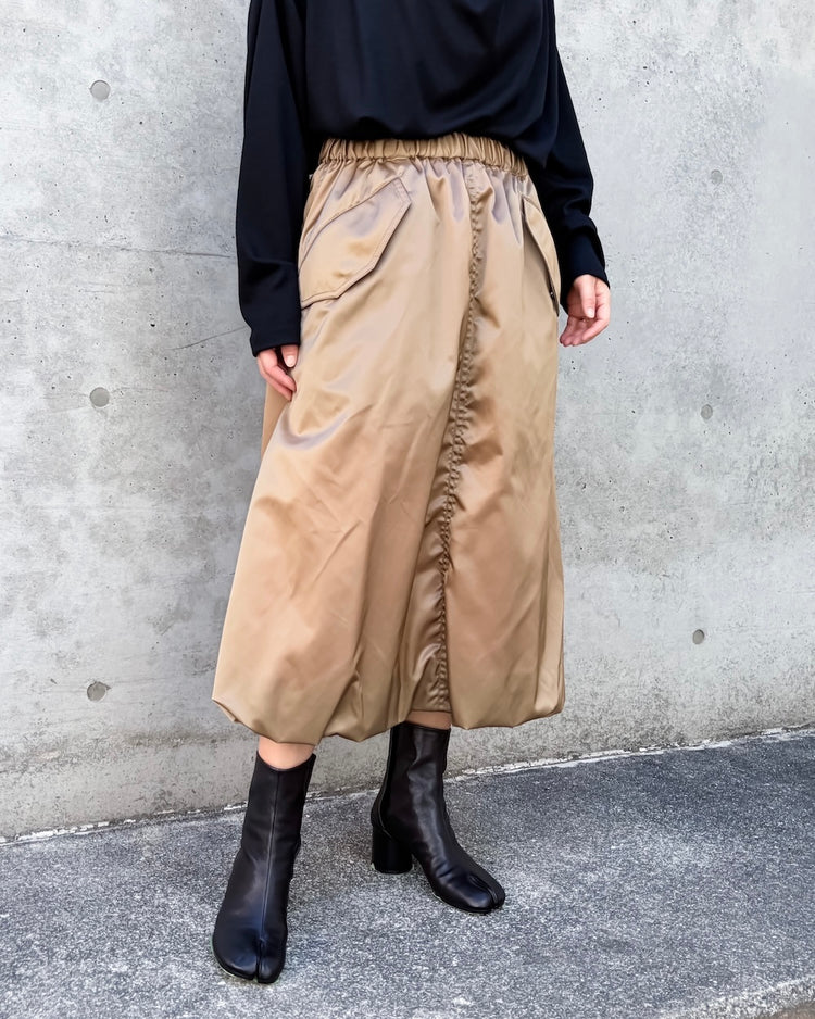 noir kei ninomiya / ナイロンツイルバルーンスカート / BEIGE / 3A-S021