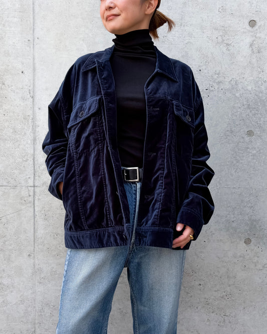 KATHARINE HAMNETT / OG/VELVET TRACKERS JACKET/ NAVY / 26A-KHSB-01