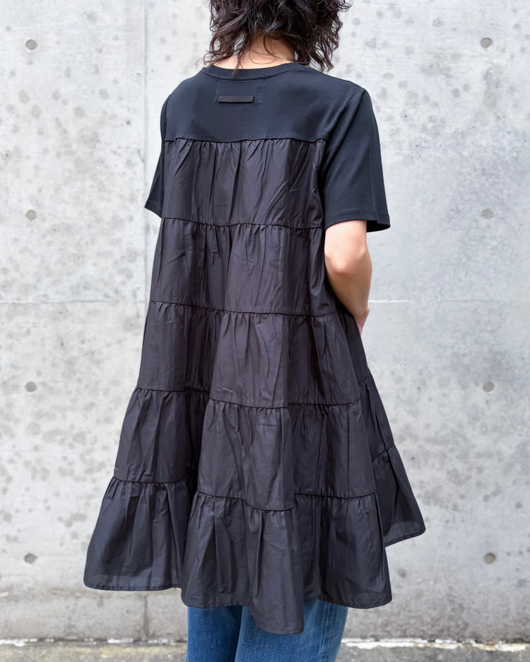 ADAWAS / TIERED COTTON TUNIC / BLACK / ADWS-507-22