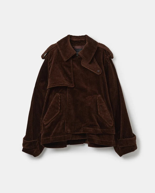 08sircus / Corduroy layered short trench / brown / S26AW-OT17