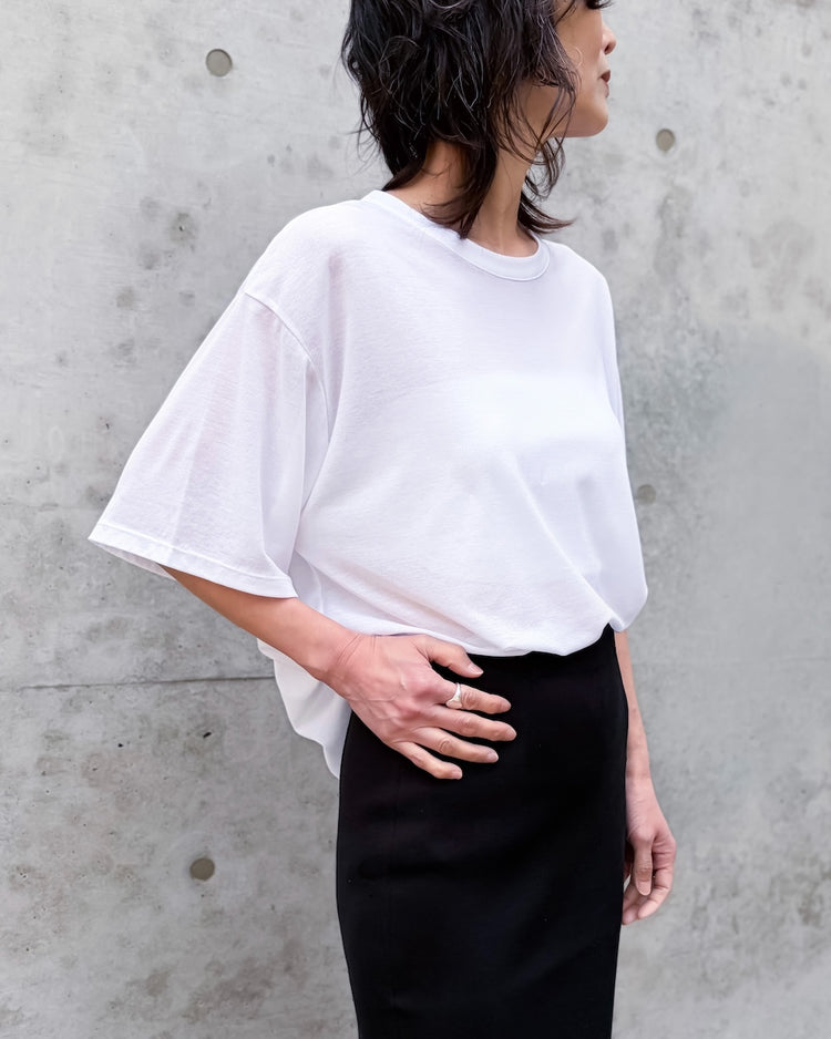 08sircus / Sheer cotton over tee / White / S26SS-CS01