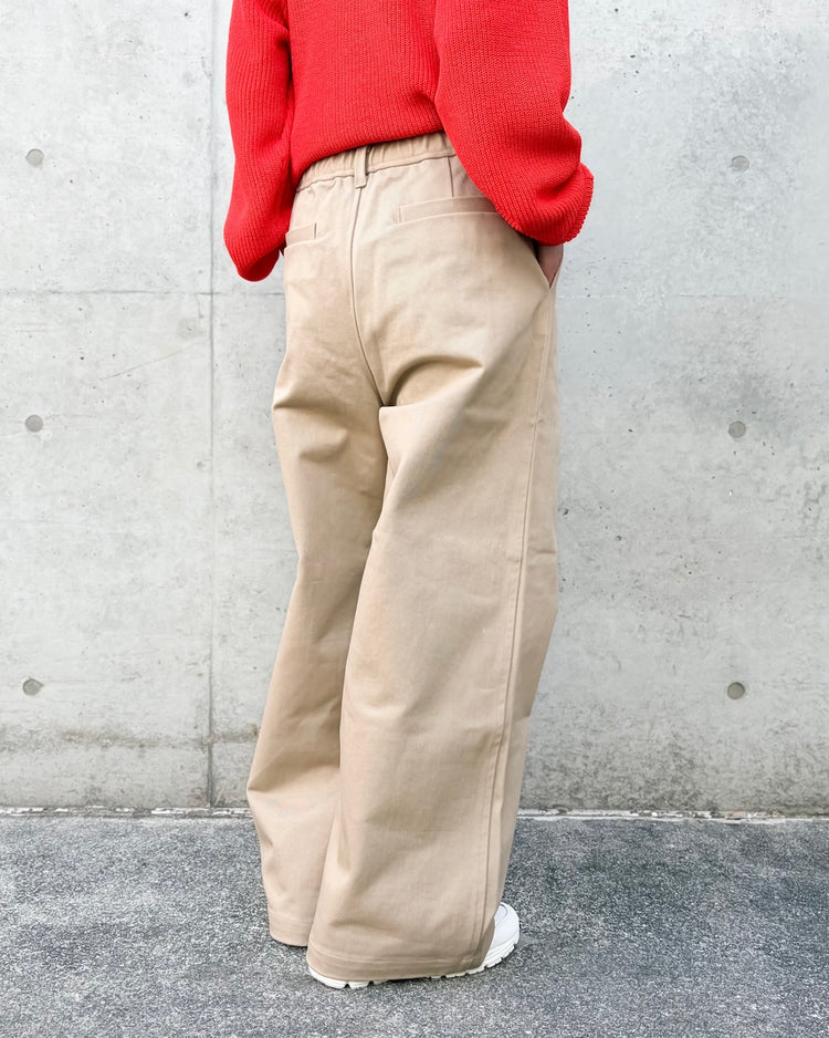THE SHINZONE / COTTON TWILL WIDE PANTS / BEIGE / 26SMSPA07
