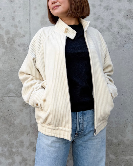 AURALEE / WOOL CASHMERE CORDUROY ZIP BLOUSON / IVORY / A26AB05FC /