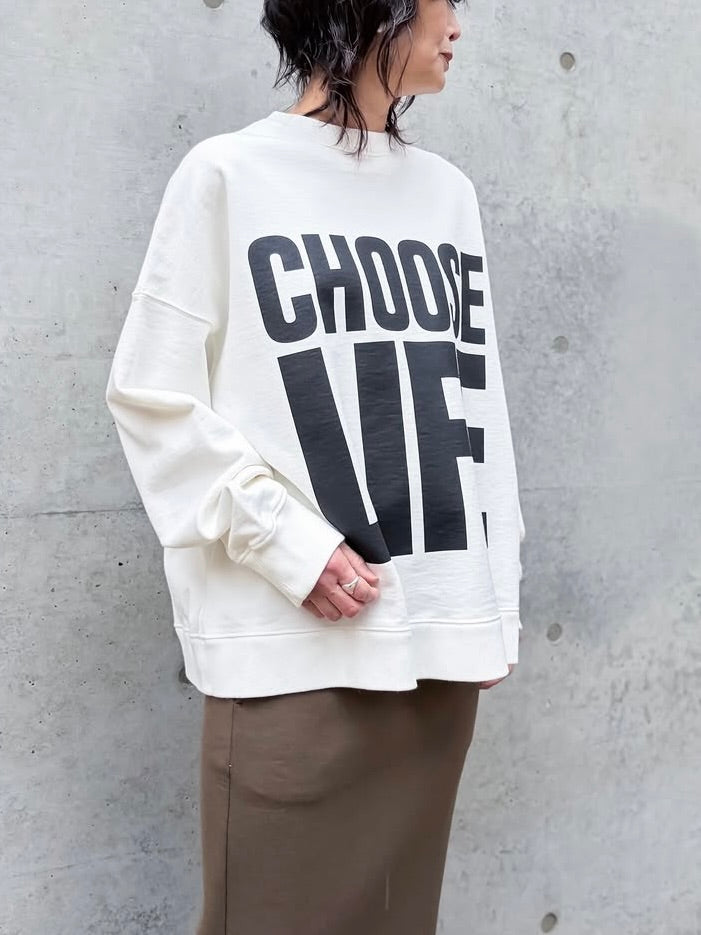 KATHARINE HAMNETT / SLOGAN PULLOVER / WHITE / TKH-SW-01