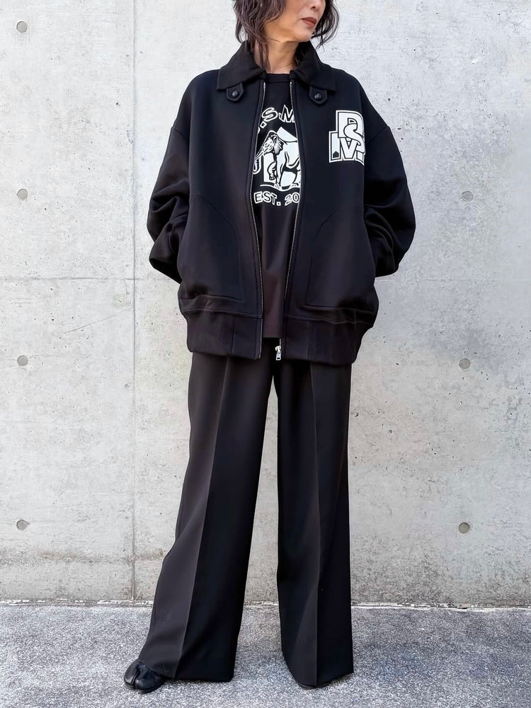 DSM kei ninomiya / Varsity Jacket Cotton Polyester Double Knit / Black / DSM01J004 /