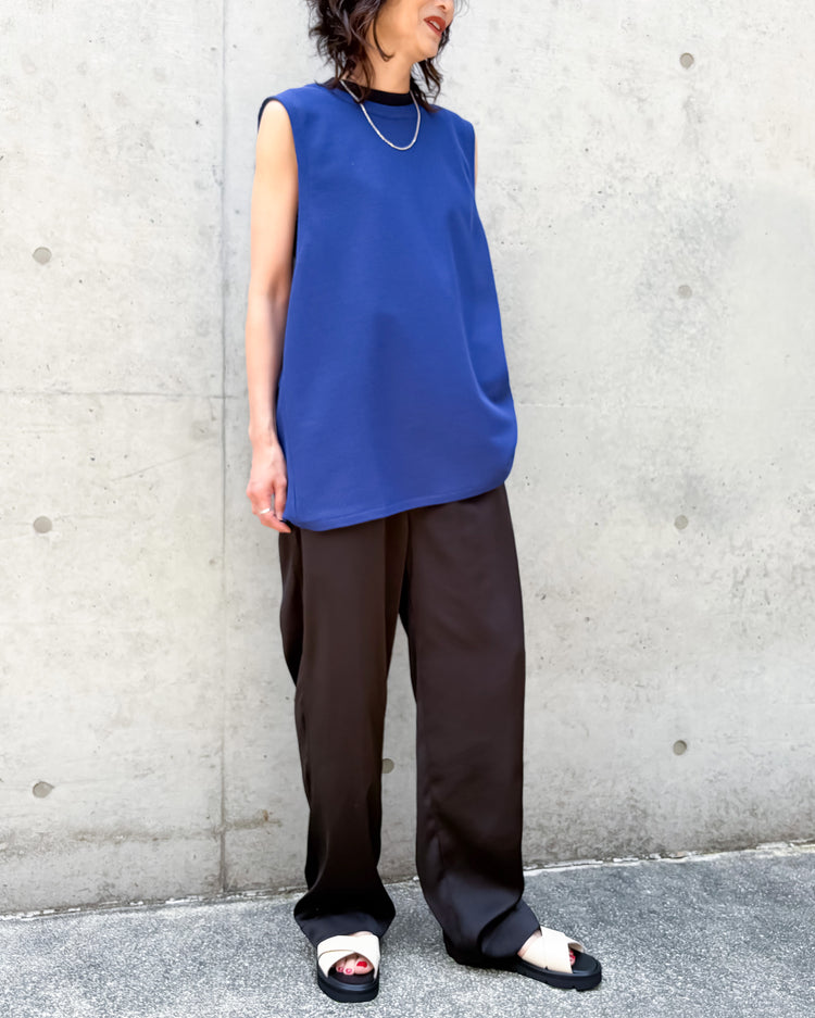 08sircus / Sheer waffle sleeveless top / royal blue / S26SS-CS07