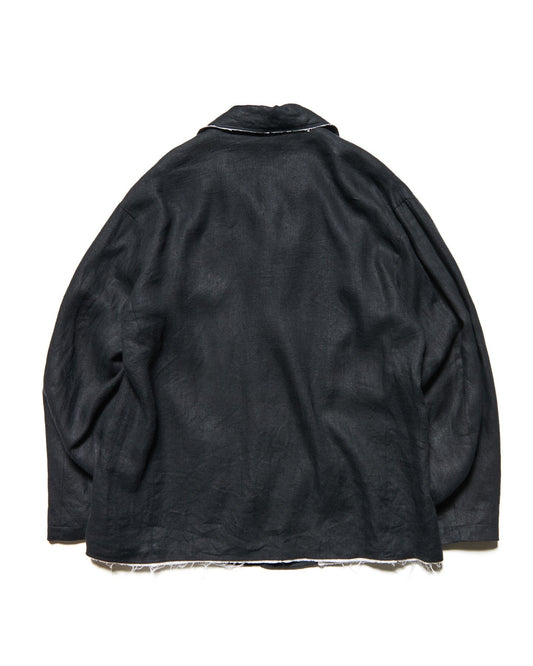 uniform experiment / BRUSHED LINEN CUT-OFF JACKET / BLACK / UE-252003