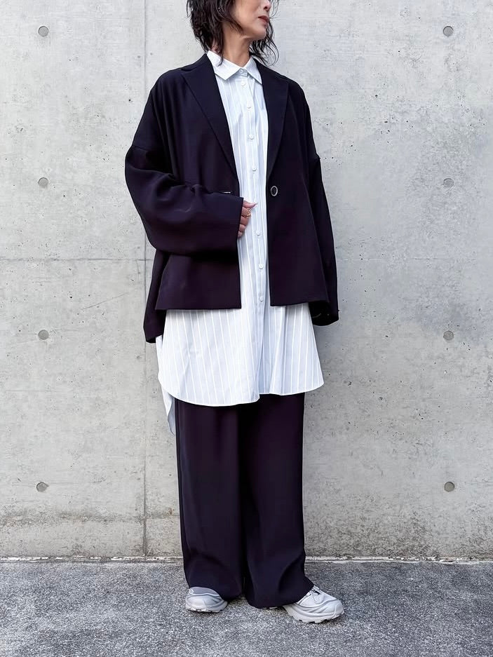 ENFÖLD / WIDE BOX TAILORED-JACKET / D.NAVY / 300JS230-0071