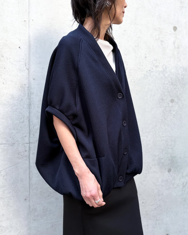 COGTHEBIGSMOKE / NEELA PUFF SLEEVE CARDIGAN / NAVY