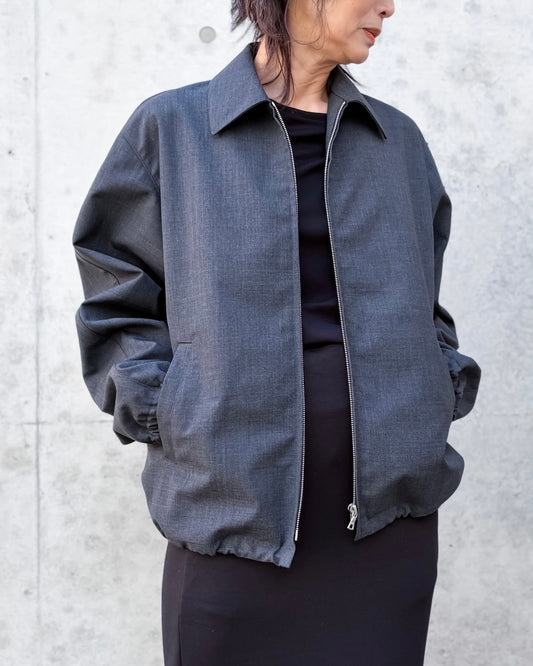 AURALEE / BONDED TROPICAL WOOL ZIP BLOUSON / TOP CHARCOAL / A26SB04WB