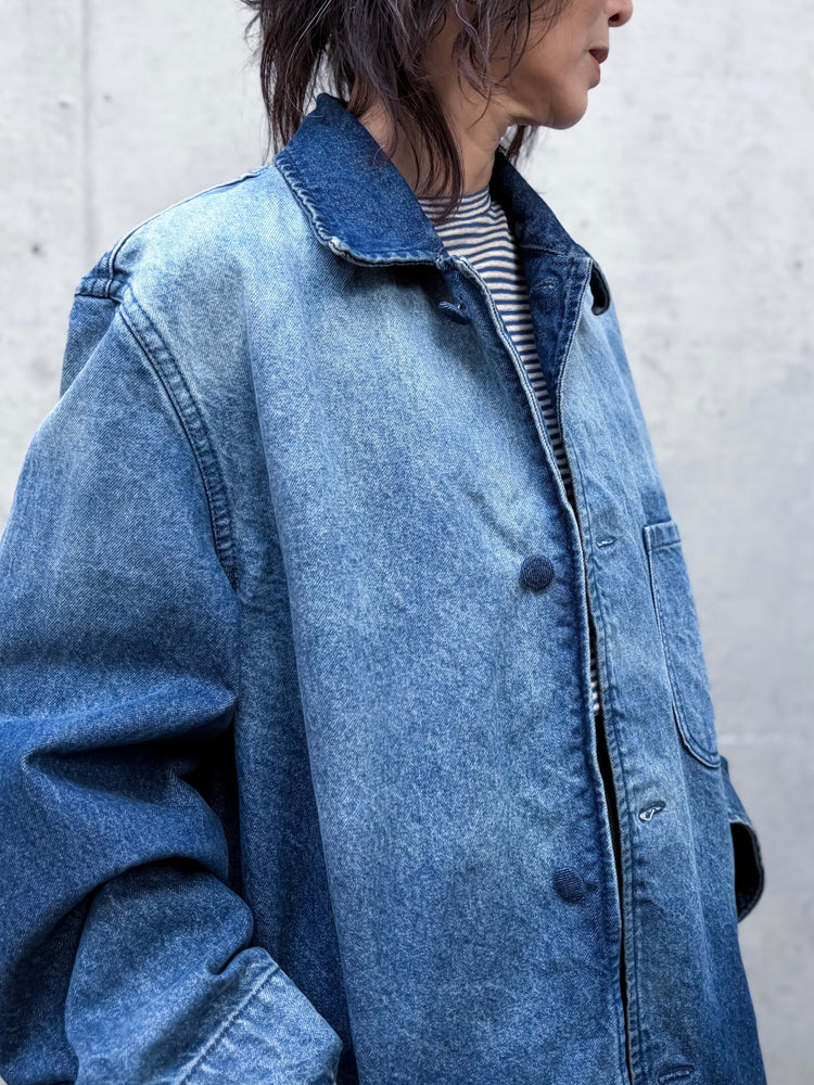 BOWTE / DENIM COVERALL JACKET / BLUE WASHED / 261-06-0002