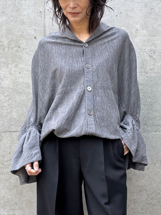 JUNYA WATANABE / アームドレープデザイン ロングカーディガン / TOP GRAY / JQ-N007