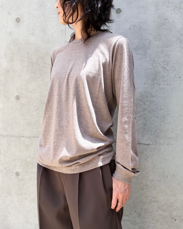 AURALEE / SEAMLESS LONG SLEEVE TEE / T.BROWN / A00T05ST