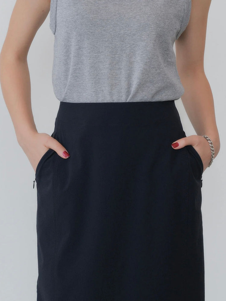 THE SHINZONE / 4WAY STRETCH LONG SKIRT / BLACK / 26MMSSK05