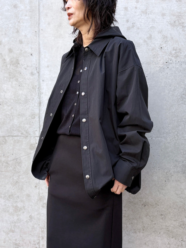 ASTRAET / フーデッド シャツ / BLACK / 54212700017