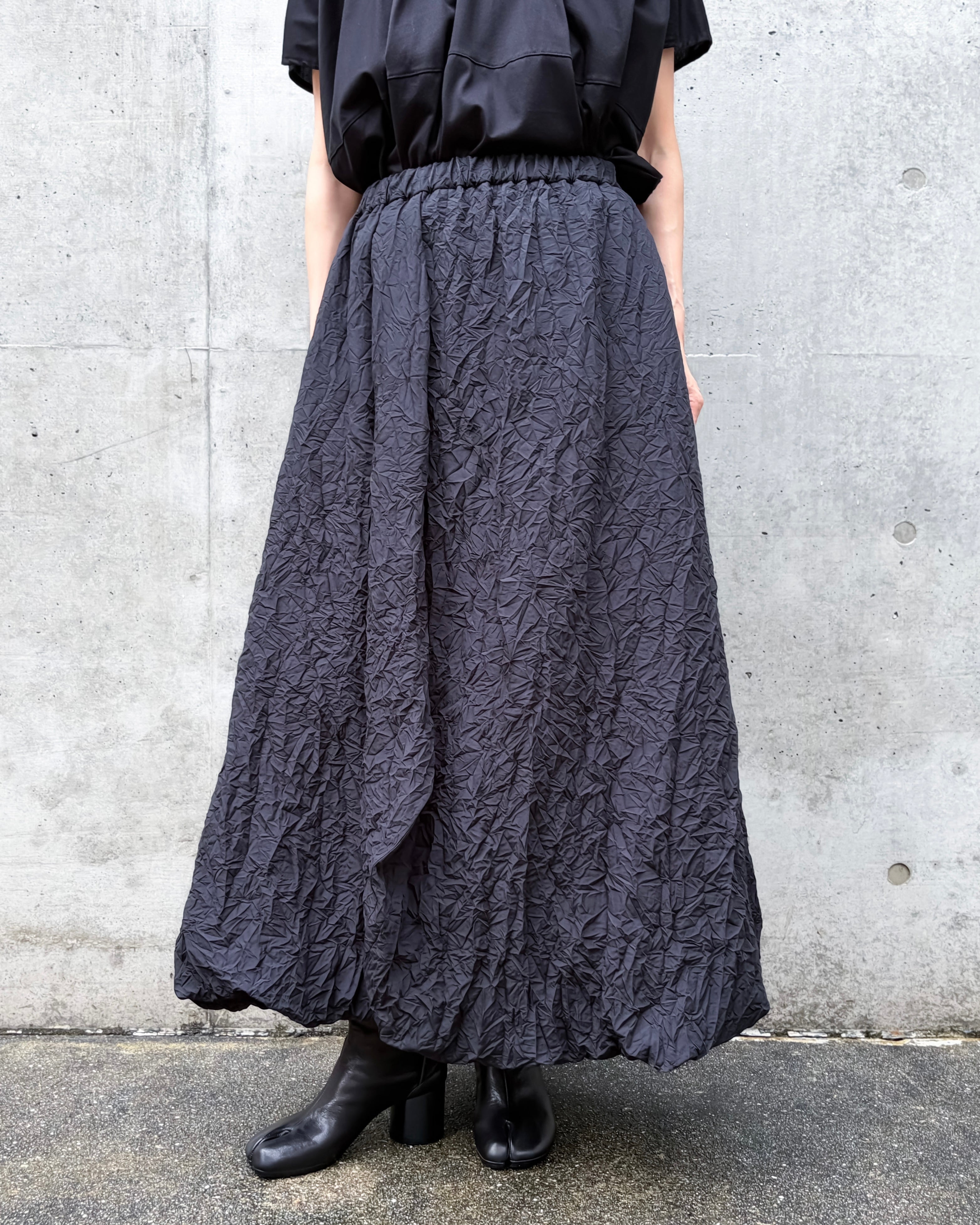 ENFÖLD / ORB BALLOON-SKIRT / BLACK / 300JA431-0881