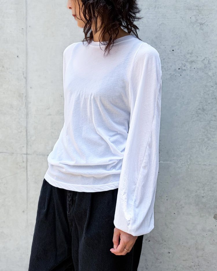 CINOH / SHEF DESIGN-SLEEVE TEE / WHITE / F-40-008