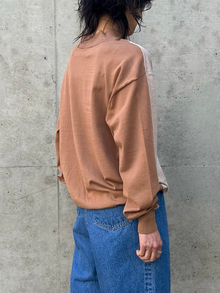 INSCRIRE / Cotton 16g v neck pull over / LT.BEIGE×CAMEL / I26SS-K9
