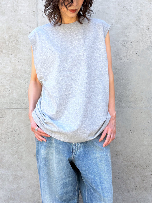 INSCRIRE / Raffi Gauze Sleeveless Teet / LT.GRAY / I26SSCUT11