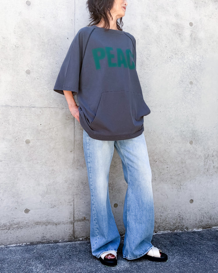 KATHARINE HAMNETT / ORGANIC RAGLAN SLEEVE TEE / NAVY / KHT-13