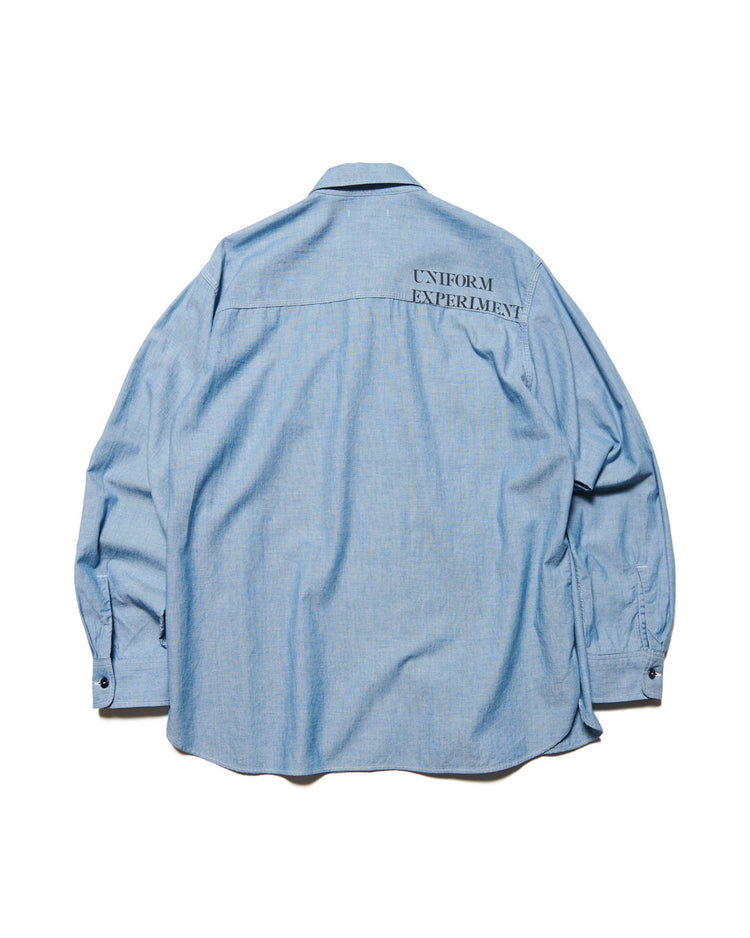 uniform experiment / WASHED CHAMBRAY SHIRT / LIGHT INDIGO / UE-252058