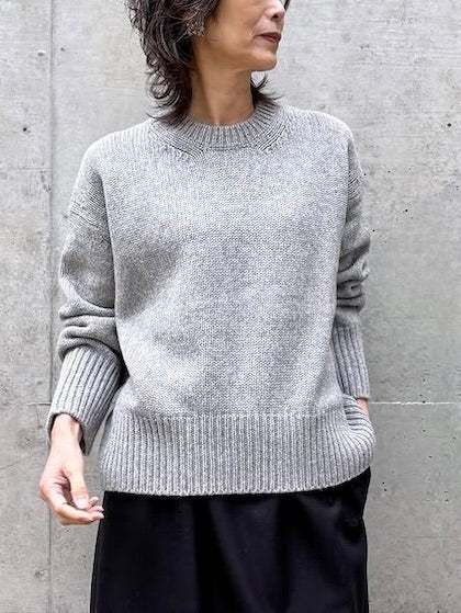 GALERIE VIE / ファインウール クルーネックプルオーバー / GRAY / 23025402302