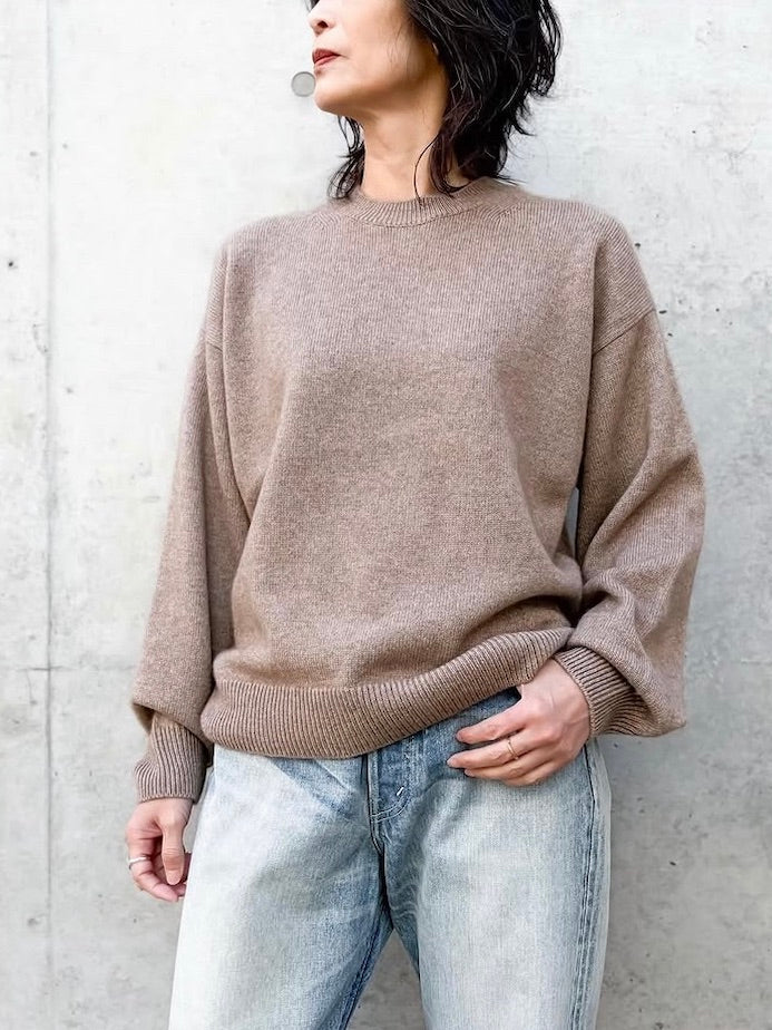 AURALEE / BABY CASHMERE KNIT P/O / NATURAL BROWN / A25AP06BC