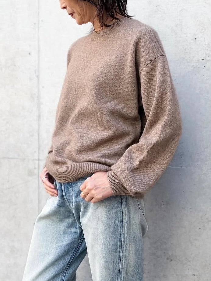 AURALEE / BABY CASHMERE KNIT P/O / NATURAL BROWN / A25AP06BC