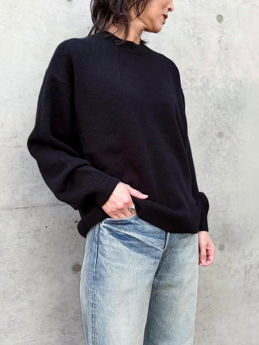 AURALEE / BABY CASHMERE KNIT P/O / TOP BLACK / A25AP06BC