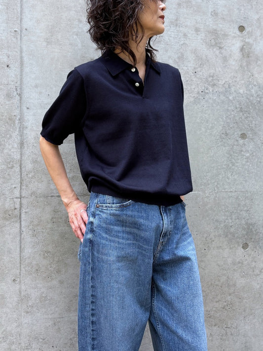 SLOANE / 16G天竺 リサイクルポリエステル×コットン 半袖ポロ / NAVY / SL10S-1075
