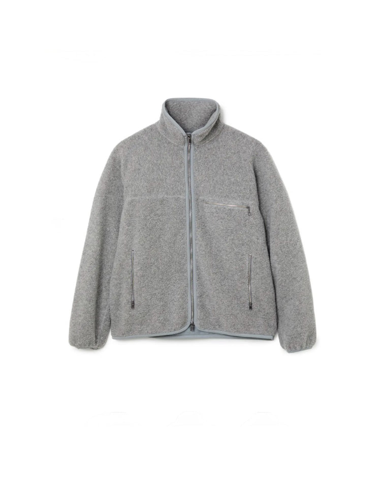 nonnative / HIKER FULL ZIP BROUSON WOOL POLY NYLON PILE / HEATHER GRAY / NN-J4916