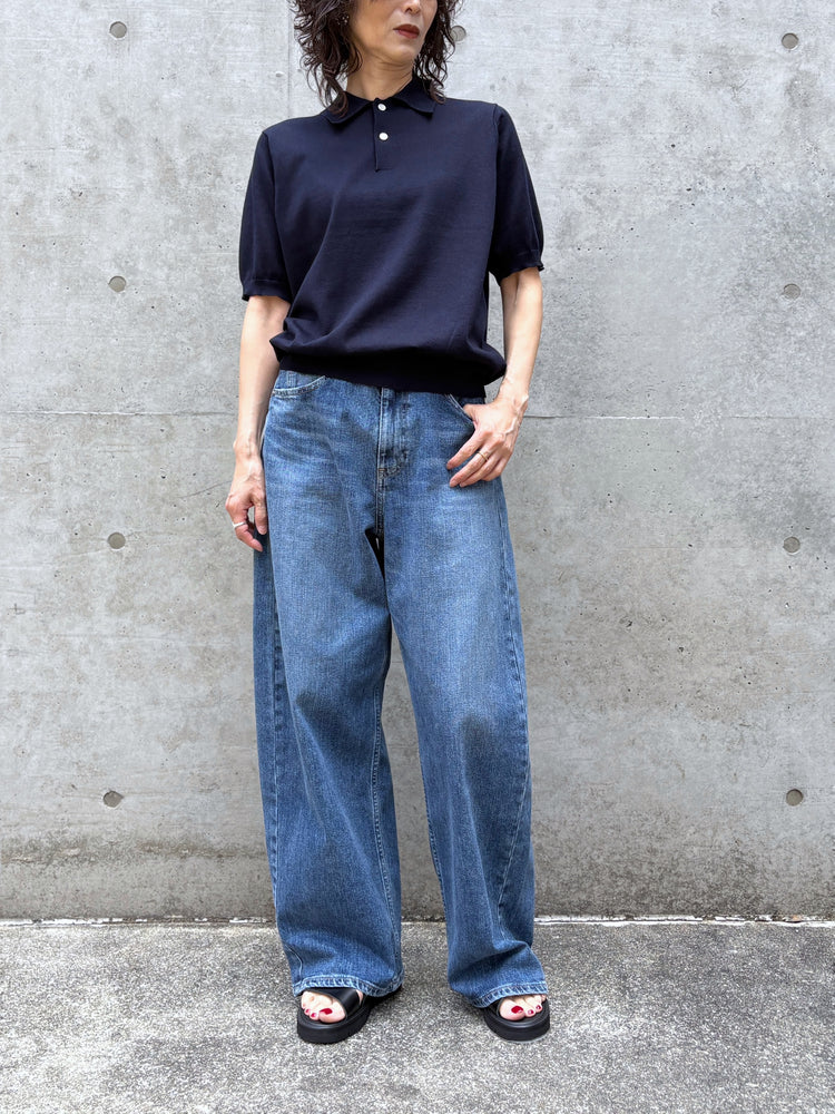 SLOANE / 16G天竺 リサイクルポリエステル×コットン 半袖ポロ / NAVY / SL10S-1075