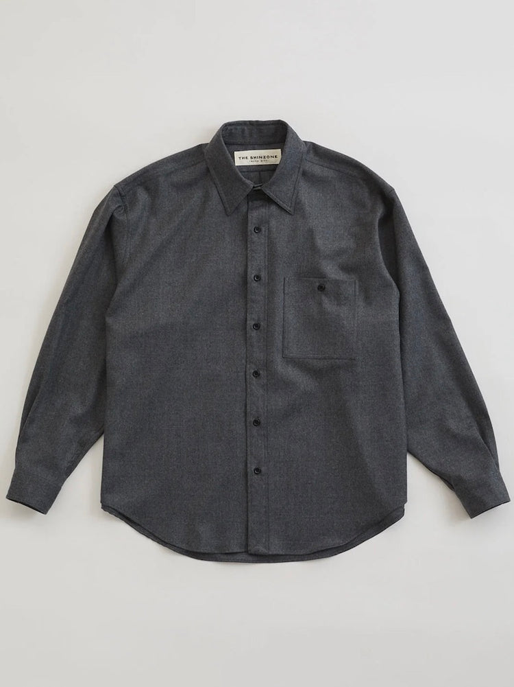 THE SHINZONE / WOOL DADDY SHIRT / GRAY / 25AMSBL05