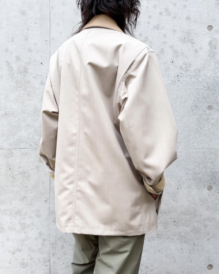 AURALEE / WOOL MAX CANVAS BLOUSON / TOP GRAY BEIGE / A26SB06WB