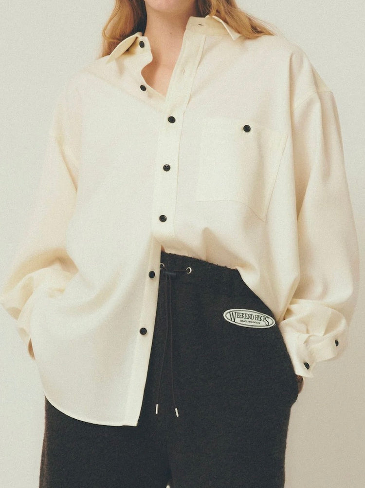 THE SHINZONE / WOOL DADDY SHIRT / WHITE / 25AMSBL05