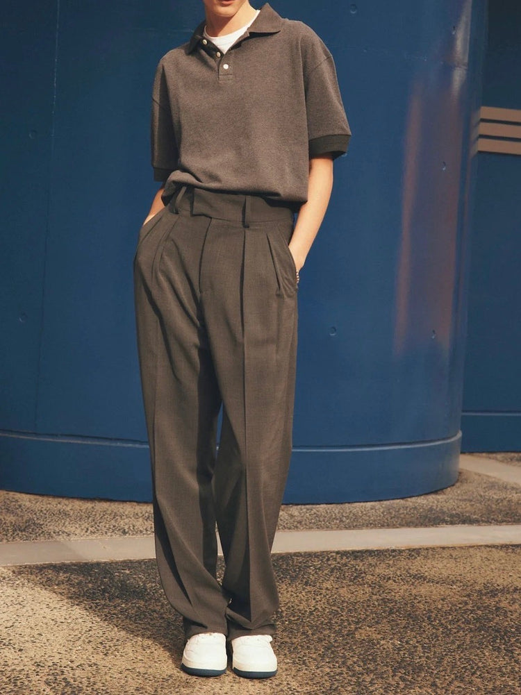 THE SHINZONE / WIDE POLO SHIRT / GRAY / 25MMSCU09