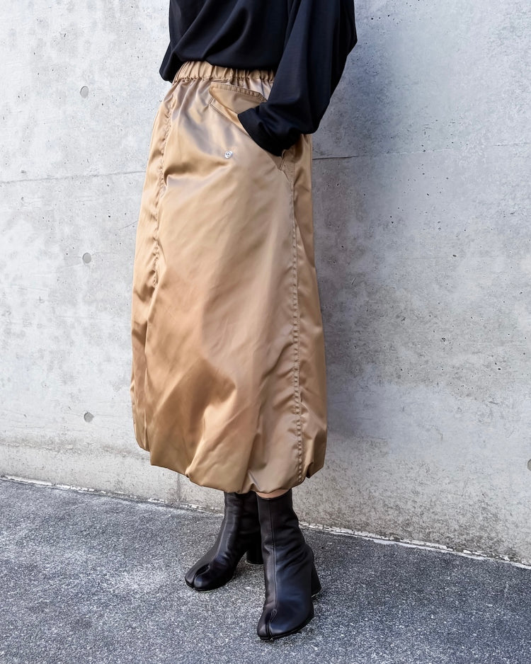 noir kei ninomiya / ナイロンツイルバルーンスカート / BEIGE / 3A-S021