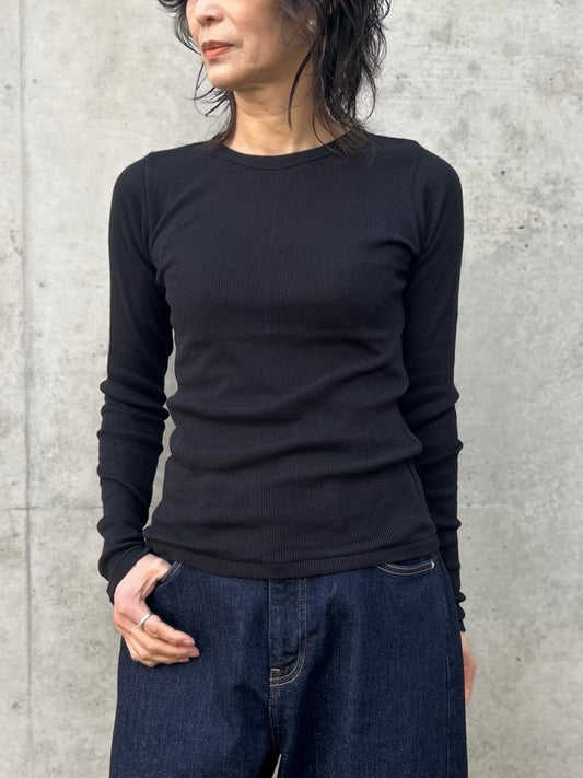 INSCRIRE / Gauze teleco long sleeve Tee / black / I26SS-CUT3