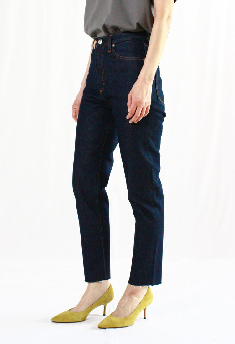 HYKE / TAPERED JEANS・ONE WASH BLUE