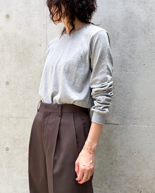 AURALEE / SEAMLESS LONG SLEEVE TEE / T.GRAY / A00T05ST