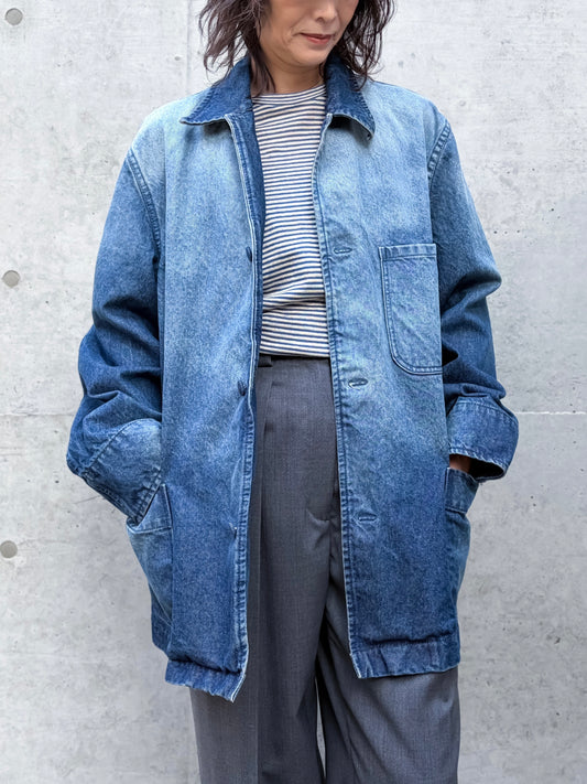BOWTE / DENIM COVERALL JACKET / BLUE WASHED / 261-06-0002