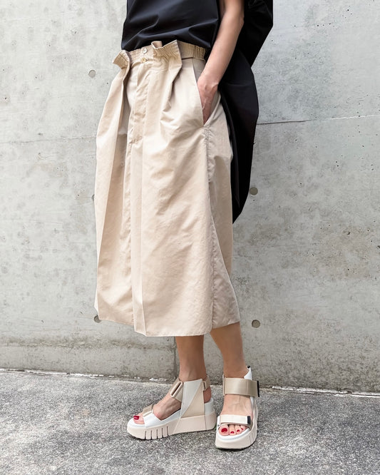 ASTRAET / ウエストゴム ギャザー タックスカート / BEIGE / 54242360009