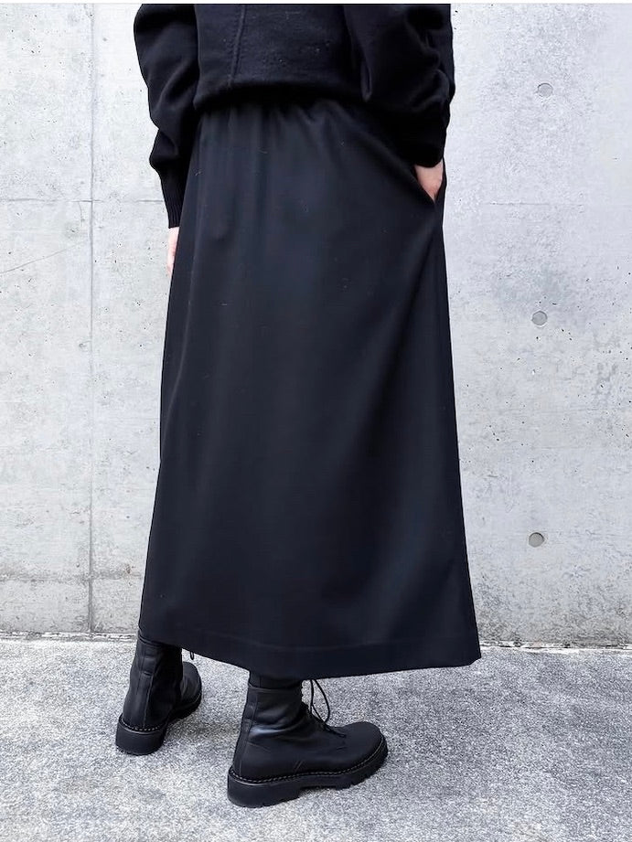 GALERIE VIE / ライトフラノストレッチ イージースカート / BLACK / 23055405201