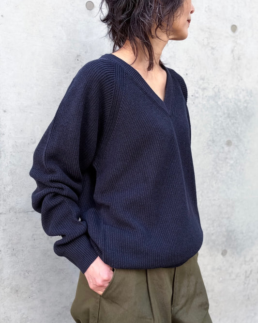 THE SHINZONE / C/L V-NECK KNIT PULLOVER / NAVY / 26SMSNI05